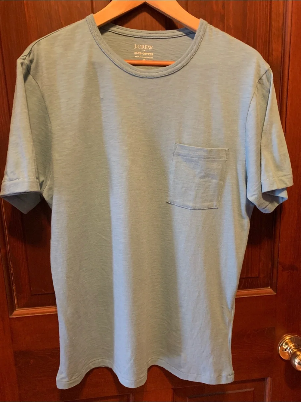 J. Crew Slub Cotton Pocket T-Shirt in Pale Blue (Medium)